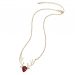 Collier fin doré & strass rouge passion Intrigue