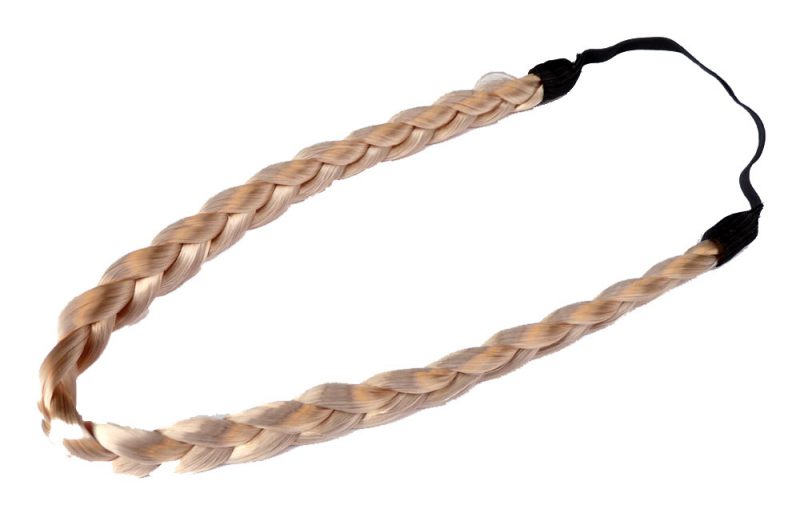 Bandeau tressé cheveux synthétiques blonds 1.5 cm