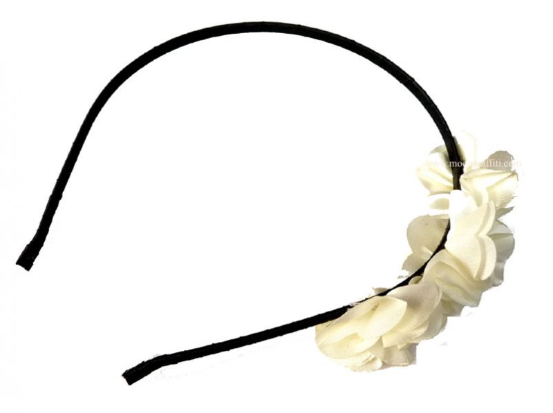 Serre-tête fleuri écru