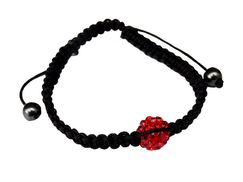 Bracelet Shamballa Mono Strass rouge