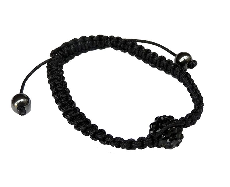 Bracelet Shamballa Mono Strass noir