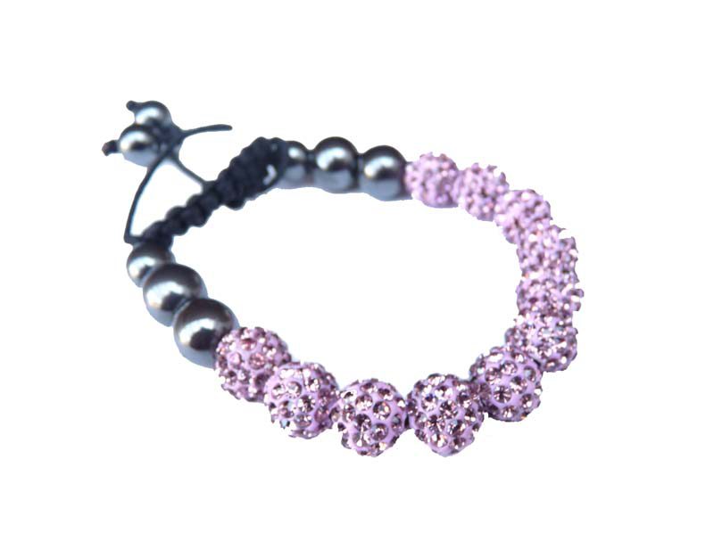Bracelet Shamballa Luxe Strass Lilas