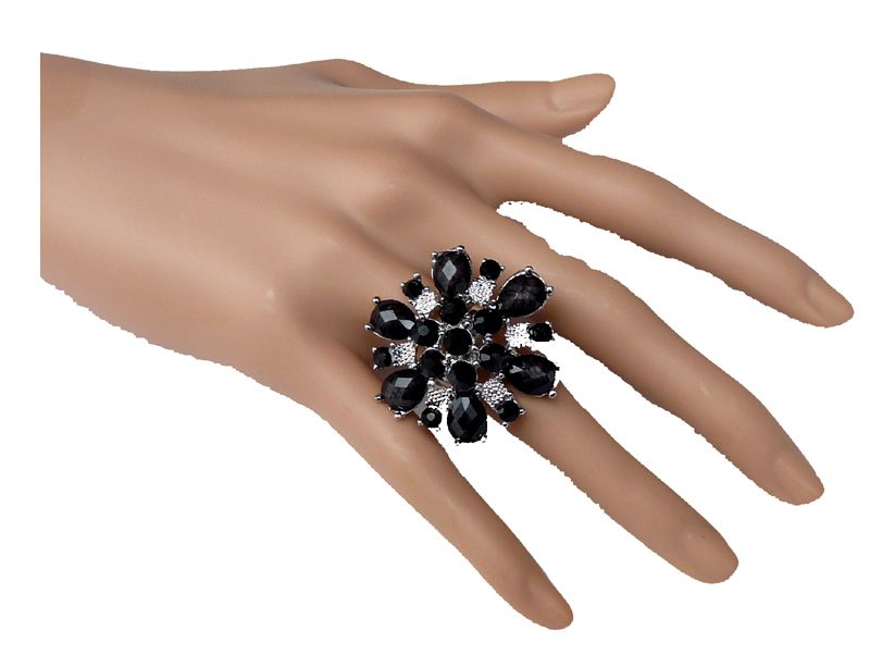 Bague Pierre & Strass noirs