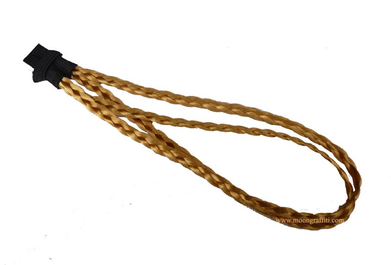Bandeau double tresses cheveux synthétiques blond cendré 0.5 cm