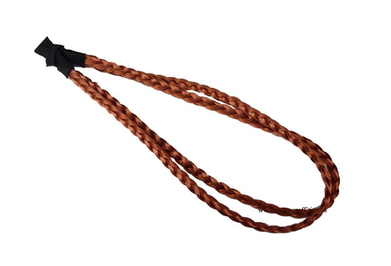 Bandeau double tresses cheveux synthétiques auburn 0.5 cm