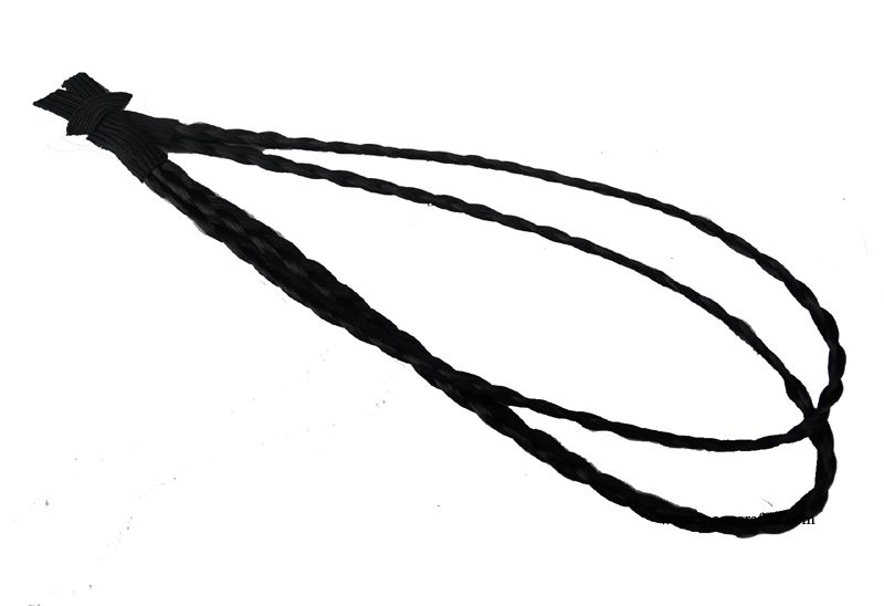 Bandeau double tresses cheveux synthétiques noirs 0.5 cm