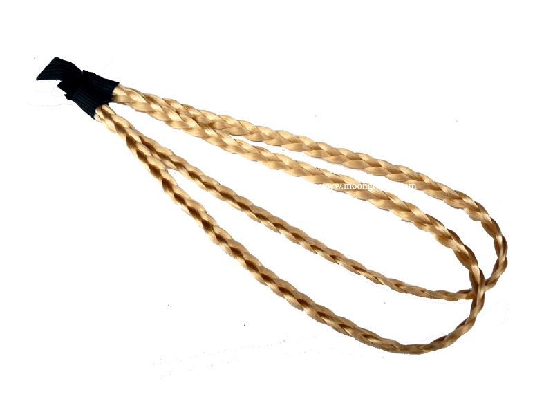 Bandeau double tresses cheveux synthétiques blond 0.5 cm