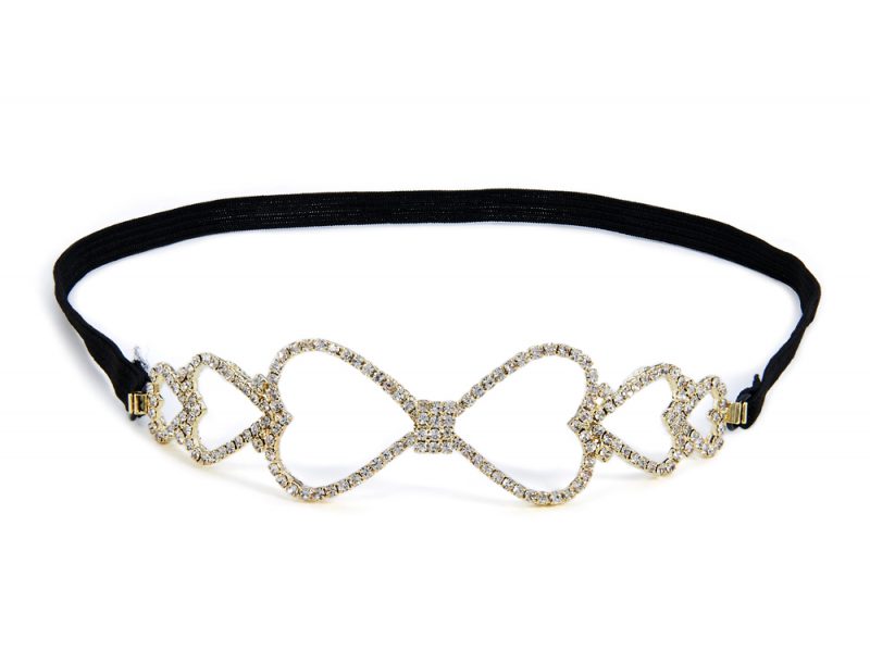 Bandeau bijou doré Strass blanc